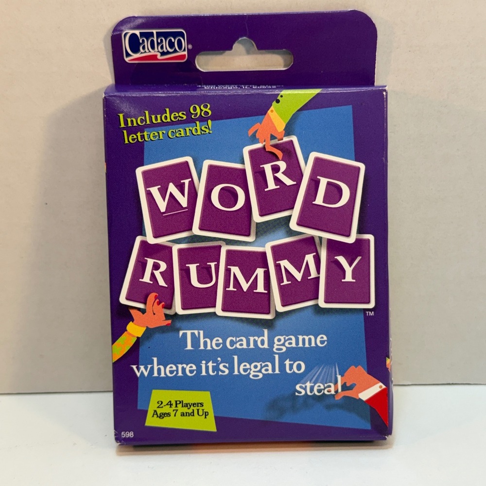 Cadaco‎ Word Rummy Card Game 98 Letter Cards Ages 7 Up Family Fun
